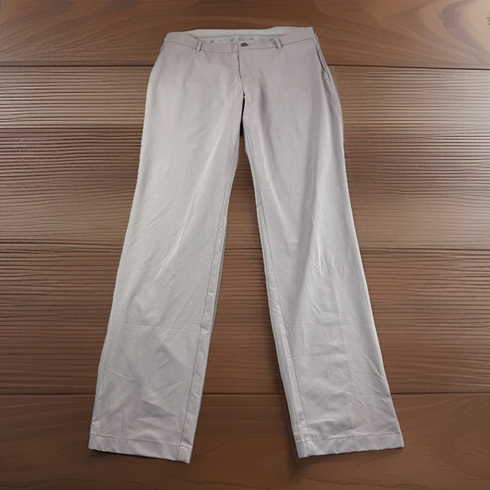 J Hilburn Golf Pants Mens 35x35 Beige Slacks Chinos Performance Preppy Luxury